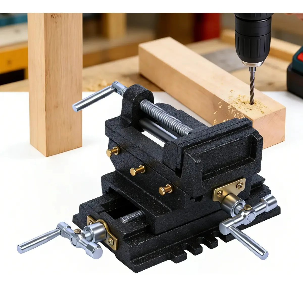 Torno Morsa Coordenada 4 Pol 100mm Para Furadeira Bancada