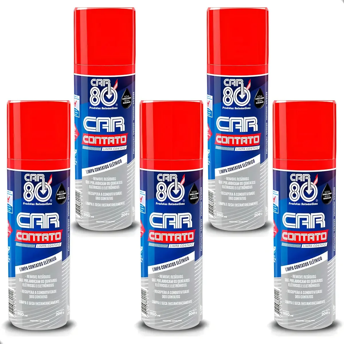 Kit Limpa Contato Elétrico em Spray Car 80 para Eletrônicos – Pack com 5