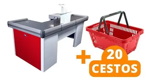 Caixa Empacotador U com Recorte Sa Gondolas KIT 1027 2m Vermelho