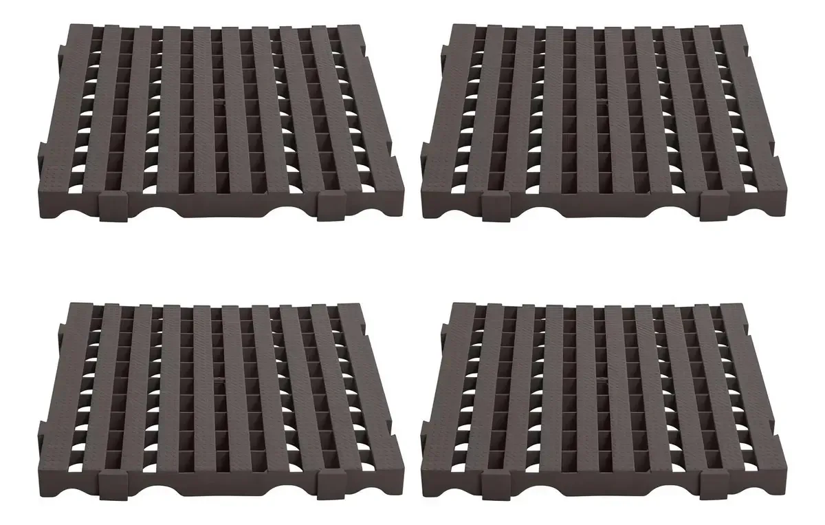 Estrado Piso Plástico 4 Un = 1m 4,5x50x50 Preto Della Plast