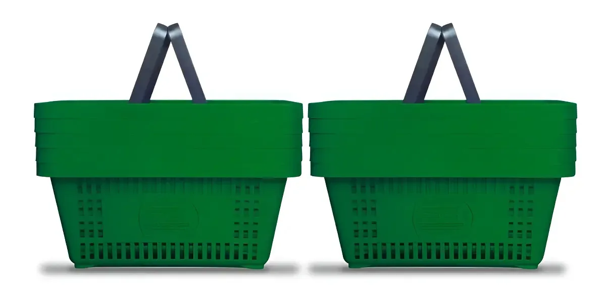 Cestos de Compras Della Plast Kit 2 D100 Plástico 16L Verde