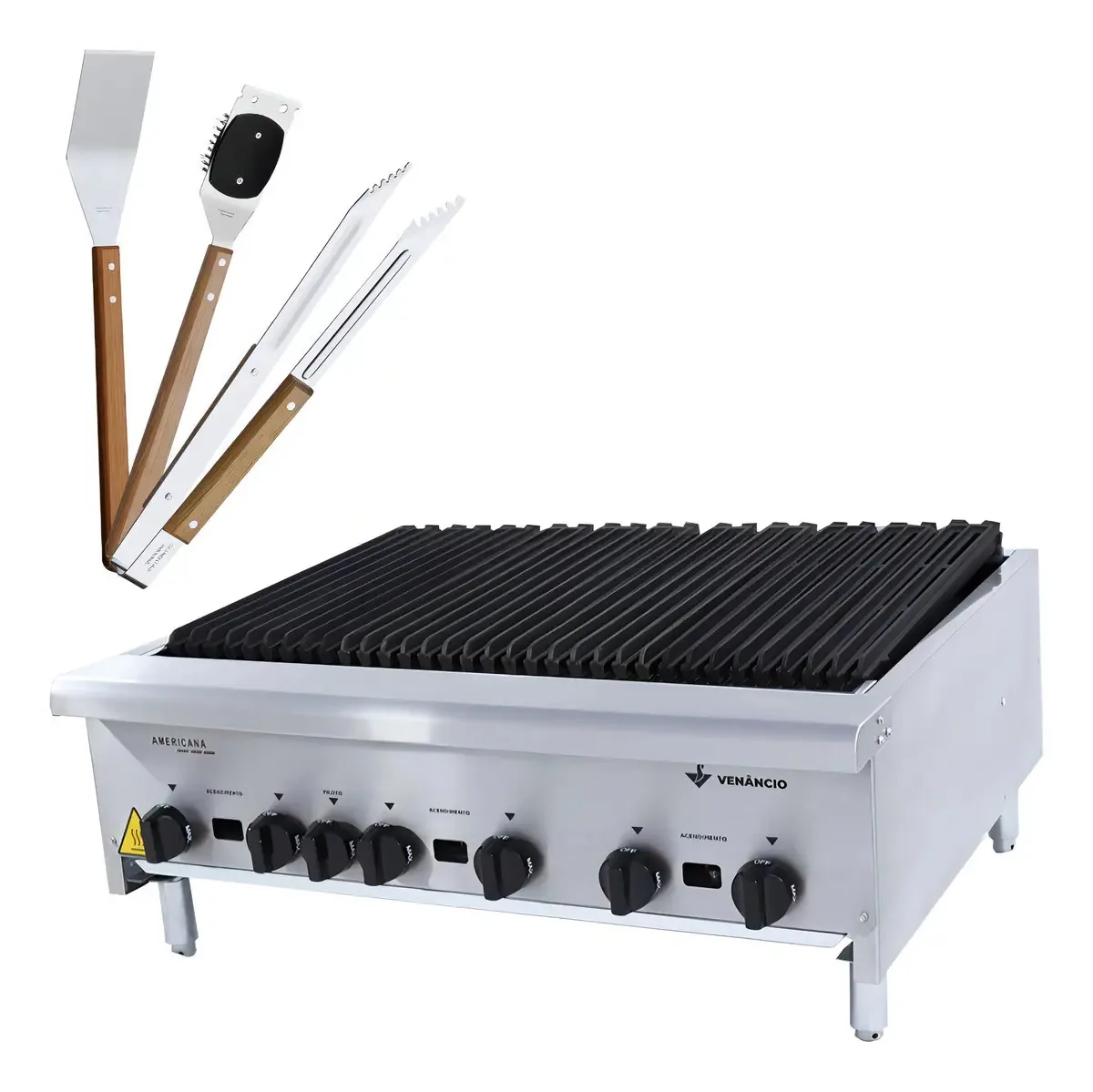 Chapa Charbroiler 90cm Inox Cgg90 E Utensílios - Venâncio