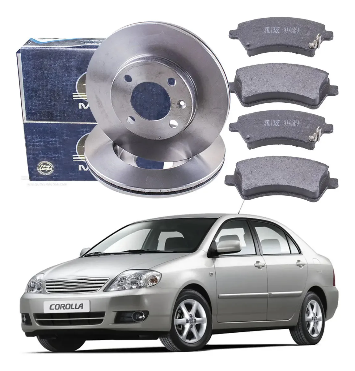 Kit Disco Freio+pastilha Dianteiro Corolla 1.6 1.8 16v Mds