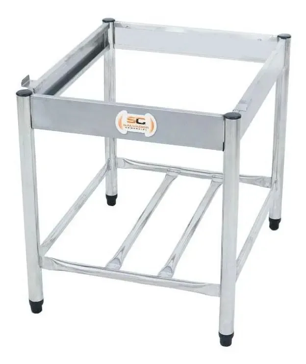 Cavalete Inox Para Fogão 4 Bocas 66x59x64cm Com Prateleiras Venâncio
