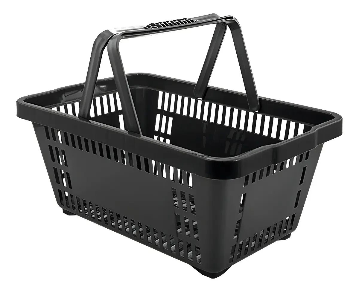 Cesto de Compras Della Plast 16L Plástico Preto Modelo D100
