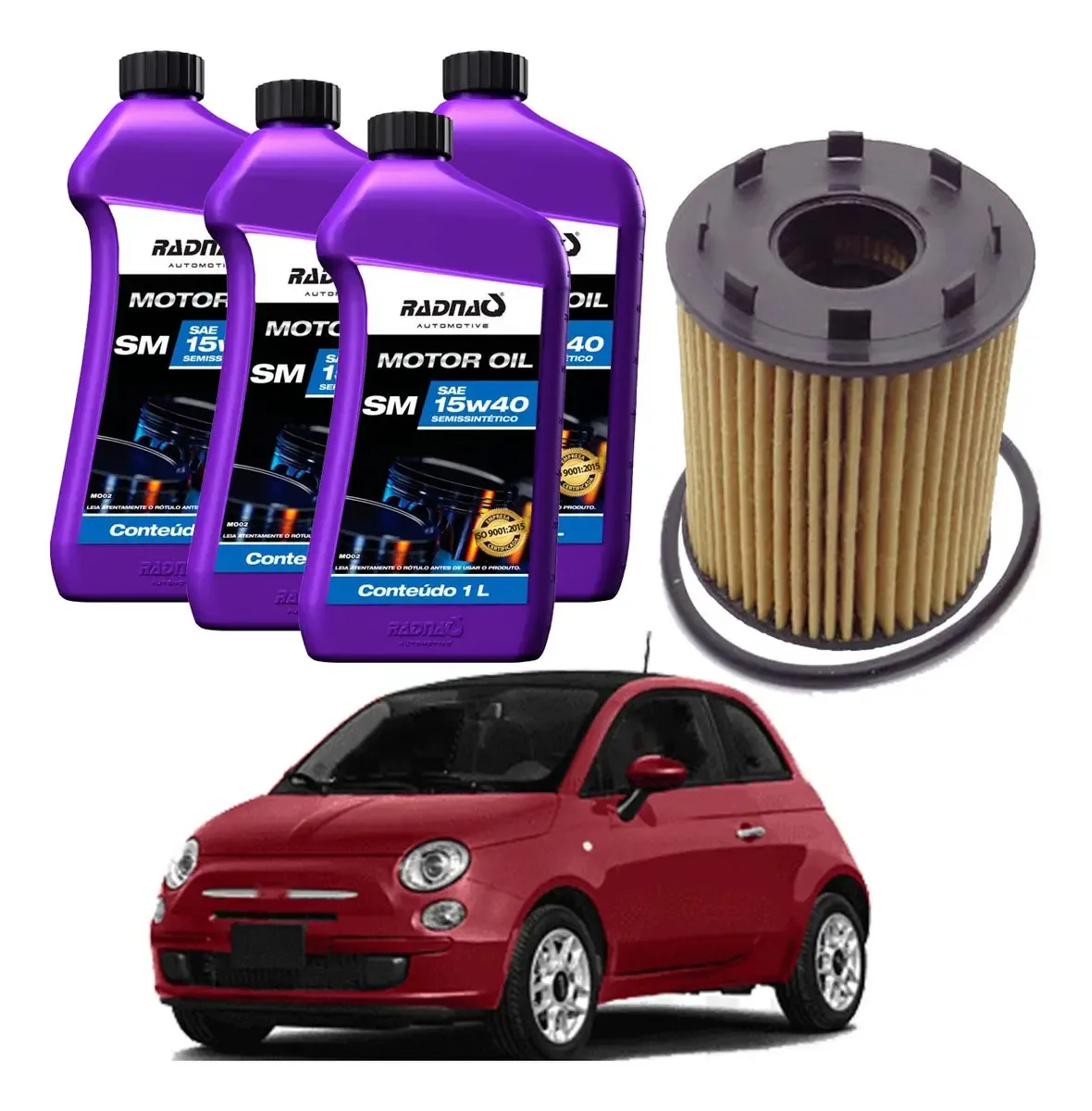 Troca De Óleo + Filtro Óleo Fiat 500 1.4 16v 2009 Ate 2010