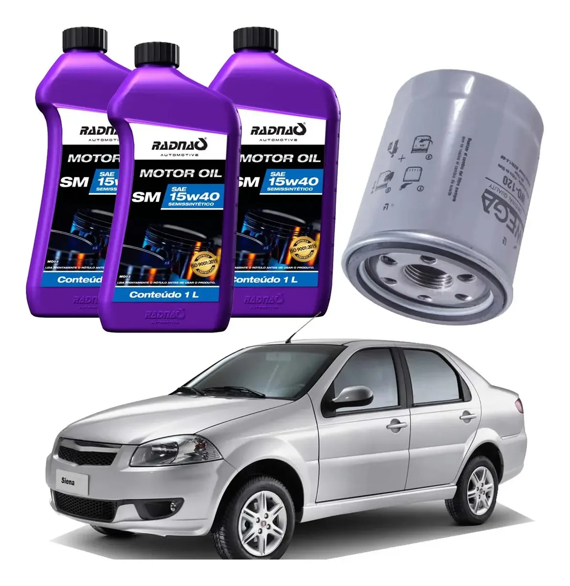 Troca De Óleo + Filtro Óleo Fiat Siena 1.4 8v 2004 Ate 2008