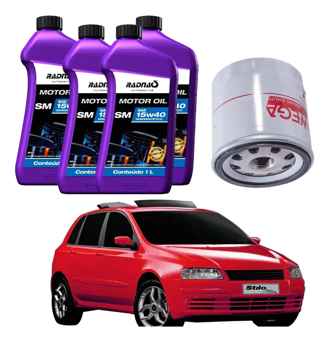 Troca De Óleo + Filtro Óleo Fiat Stilo 1.8 8v 2004 Ate 2010