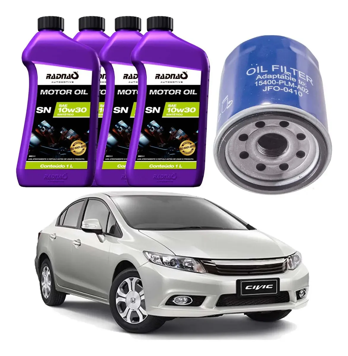 Troca De Óleo + Filtro Óleo New Civic Exs 1.8 2006 Ate 2012