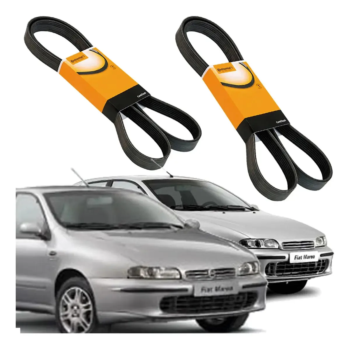 Kit 2 Correias Do Ar E Direção Marea 2.4 20v 2000 2001