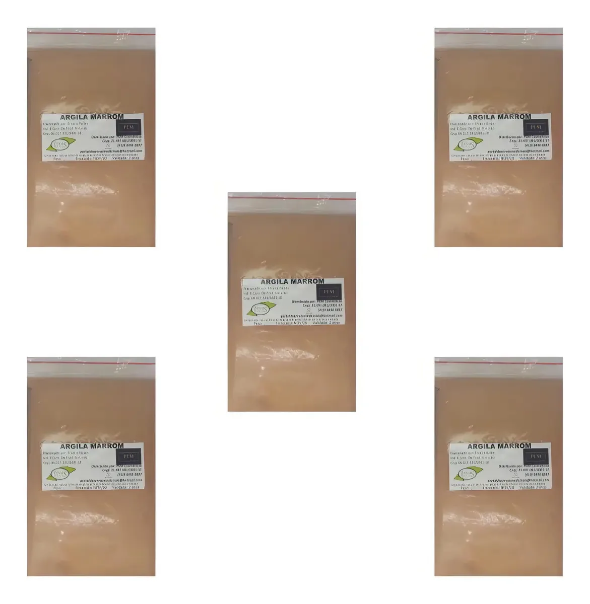 Argila Marrom 5kg Pura Estética Facial E Corporal