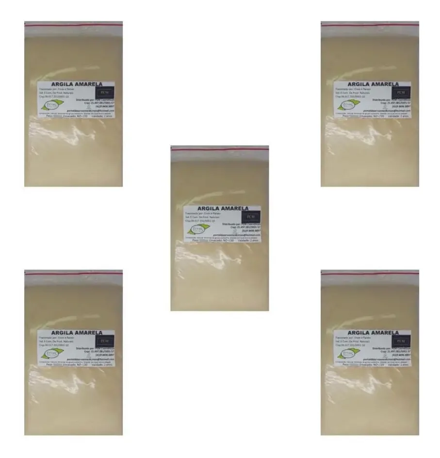 Argila Amarela 5kg Pura Estética Facial E Corporal