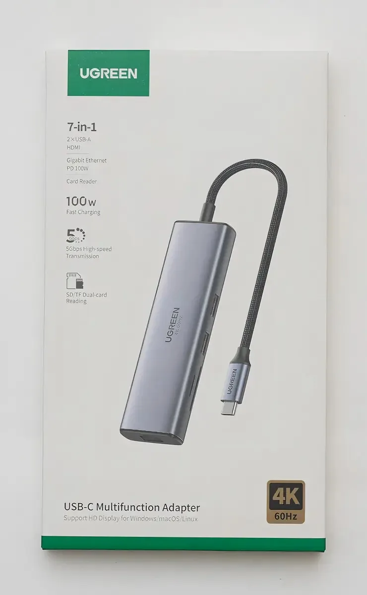 Hub Adaptador Usb C 7 Em 1 Thunderbolt 3/4 Tipo-c Pd 100w