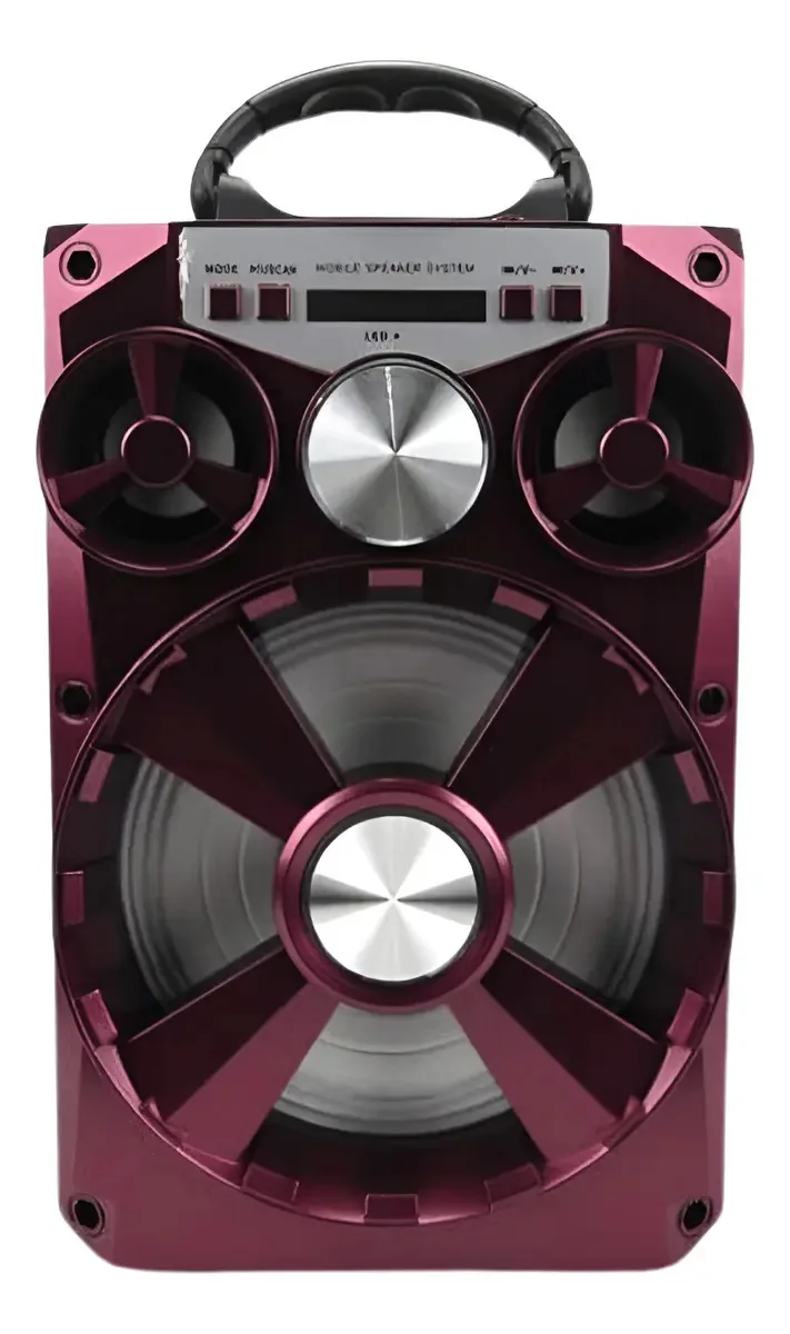 Caixa De Som Bluetooth Caixinha Som Portátil Caixas Som Led Cor Vermelho