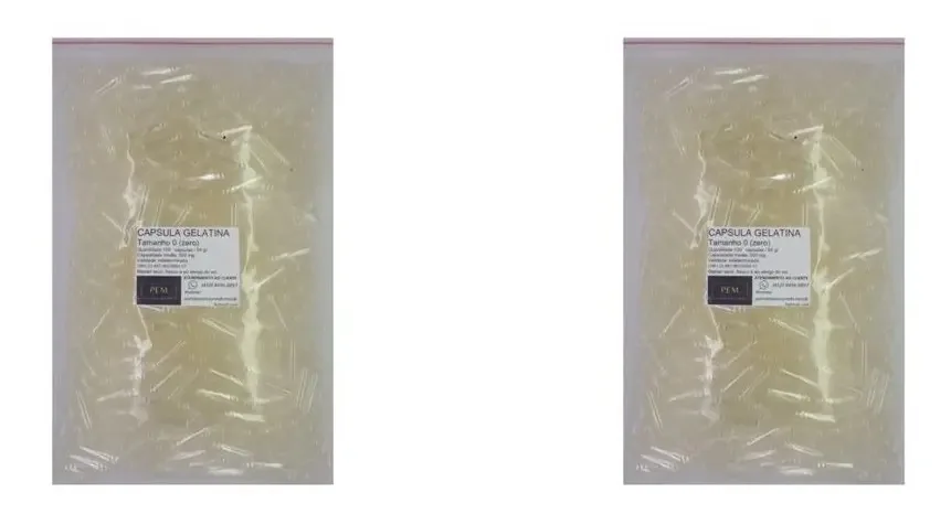 200 Cápsulas Gelatina Vazias Transparentes N°0 500mg Cor Transparente