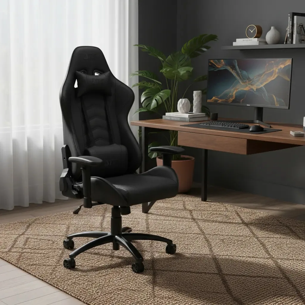 Cadeira Gamer DT3 Elise Ergonomica Preto Couro Sintetico Reclinável