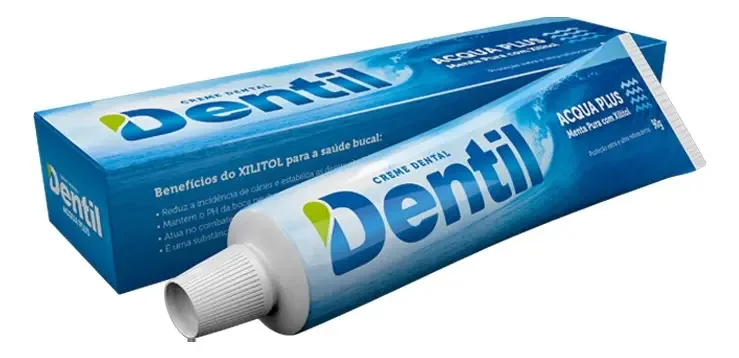 Kit Creme Dental Sem Flúor Xilitol Acquaplus 90g Dentil 48un