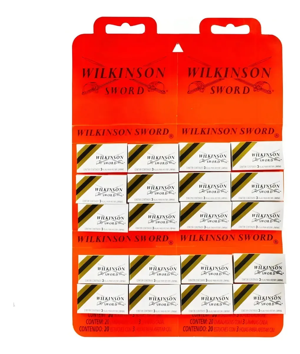 Cartelas Lamina De Barbear Wilkinson 20x3 Kit Com 10