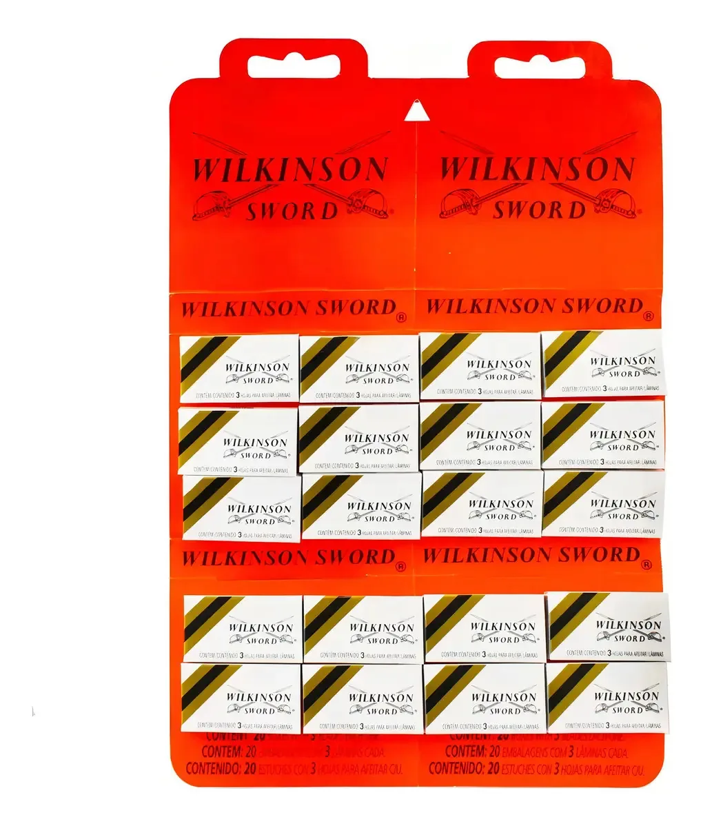 Kit 6 Cartelas Lamina De Barbear Wilkinson 20x3