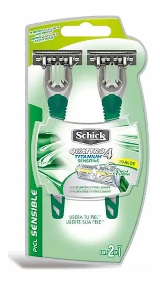 Aparelho Schick Quattro Titanium Sensitive Com 2