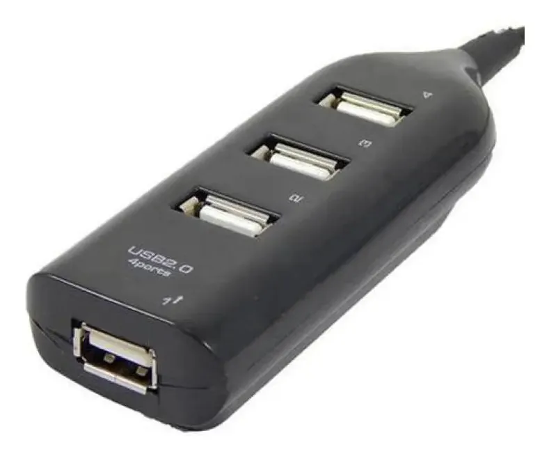 Hub Usb 2.0 4 Portas Garrafa Preto