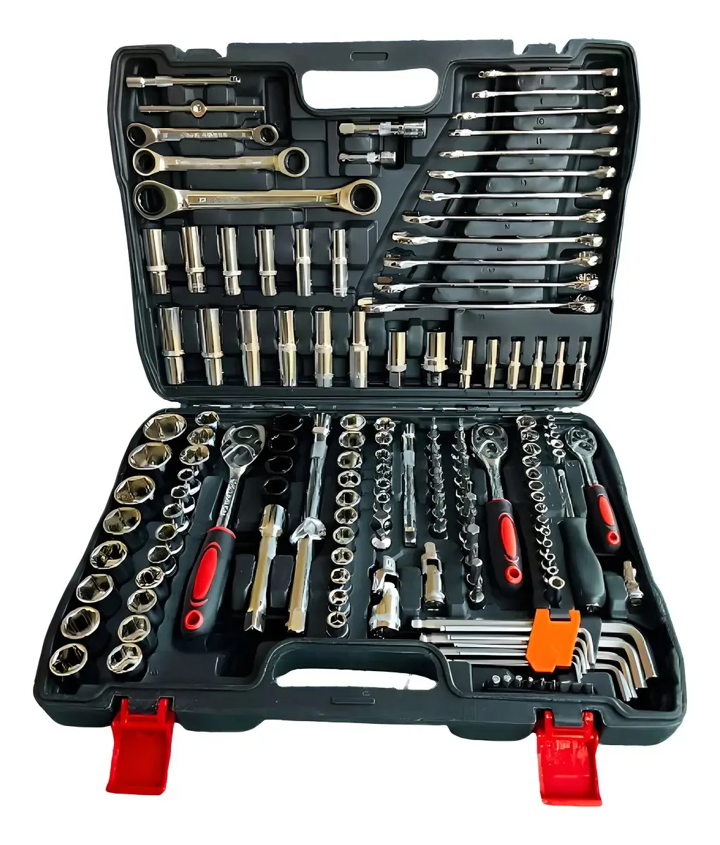 Jogo de Soquete Chave Catraca Pci Eletro Parts 151 Pcs Cromo Vanádio