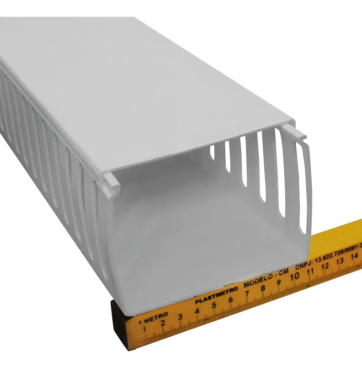 Canaleta PVC Branca 11x8cm Hellermann Tyton p/ Fios e Cabos Elétricos