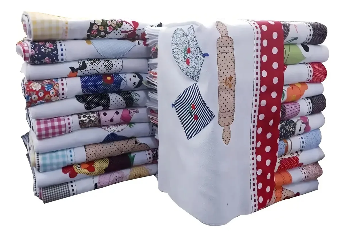 20 Panos De Prato Bordado Natal Patchwork