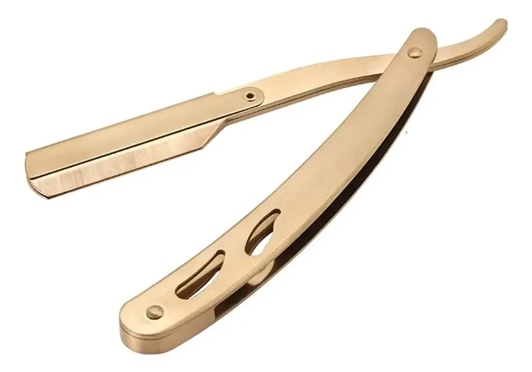 Navalha Navalhete Profissional Corte Barbear Dourado
