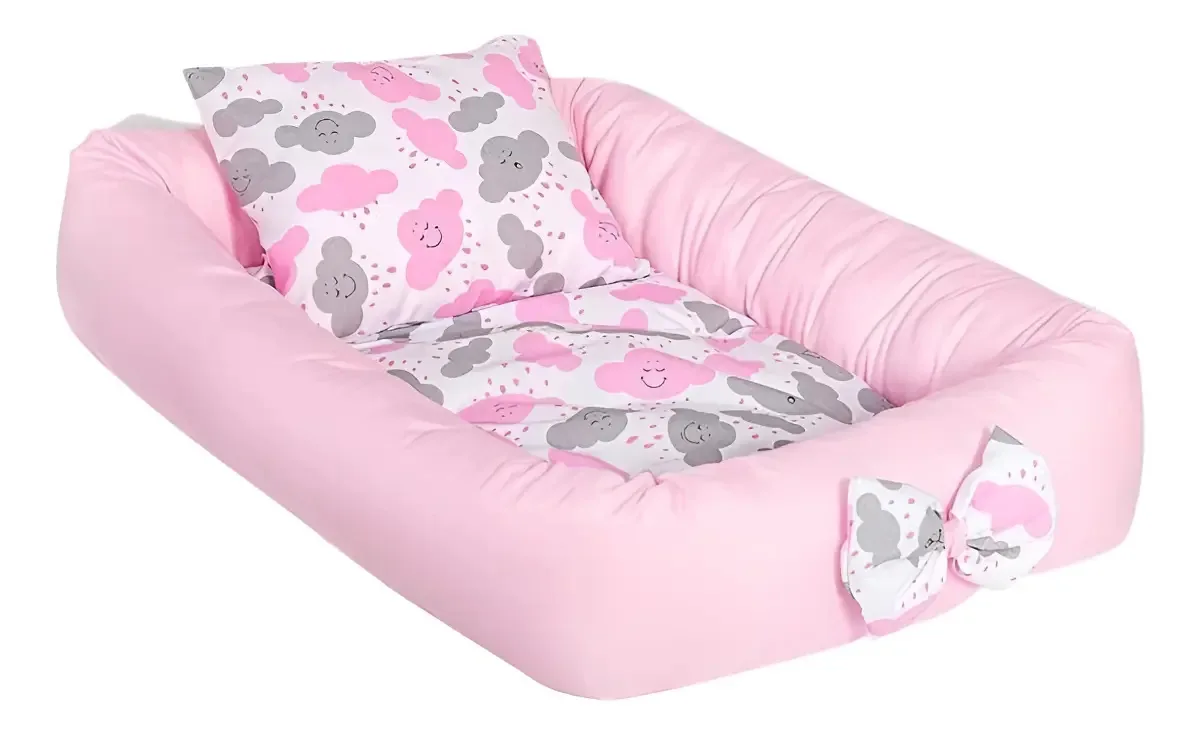 Ninho Redutor Berço Nuvem Chuva De Amor Nuvem Rosa Menina
