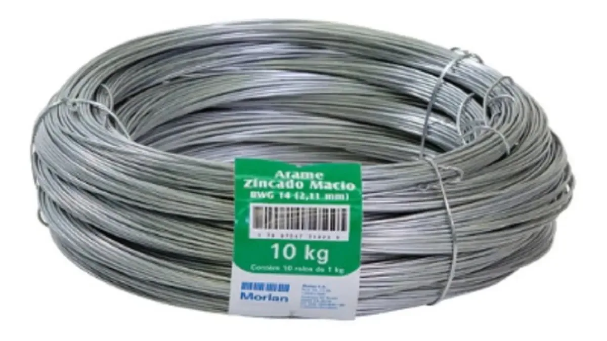 Arame Liso Galvanizado Morlan Com 10 Rolos N14