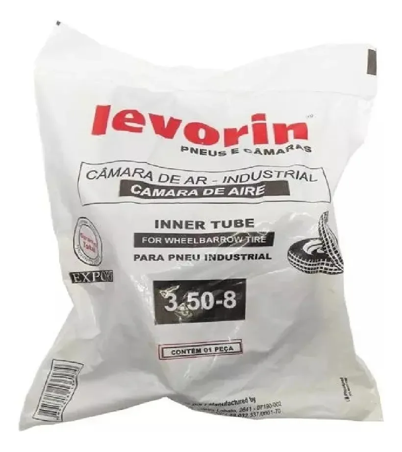 Câmara Ar Carrinho De Mão Carriola Ar 3.50-8 Moldada Levorin