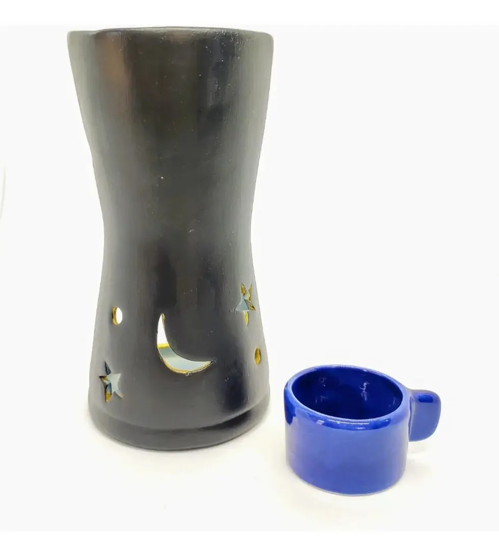 Aromatizador / Difusor Aromaterapia / Rechaud - Azul E Preto