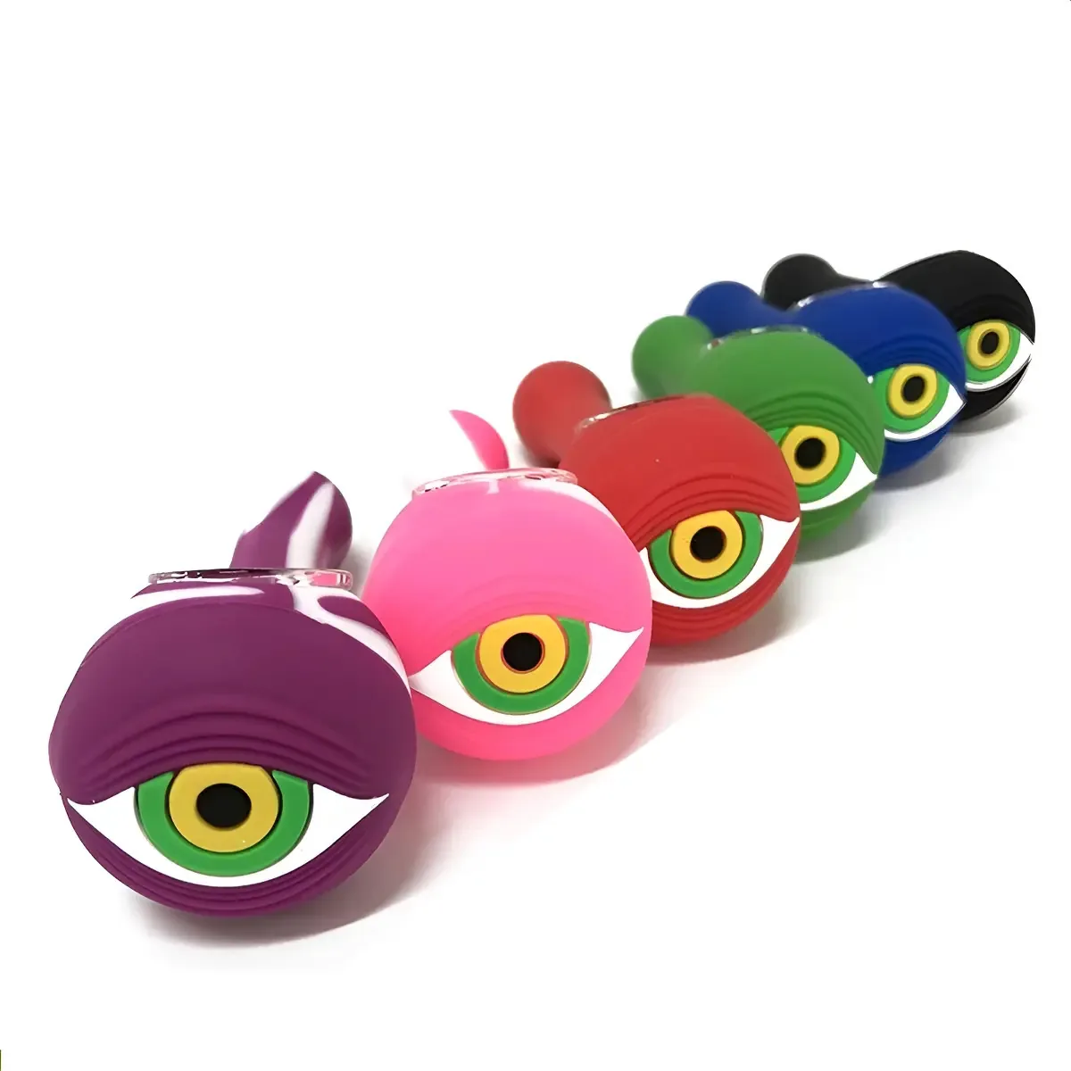 Cachimbo Silicone Olho Sinistro Exclusive 12cm Bowl Vidro Multicor