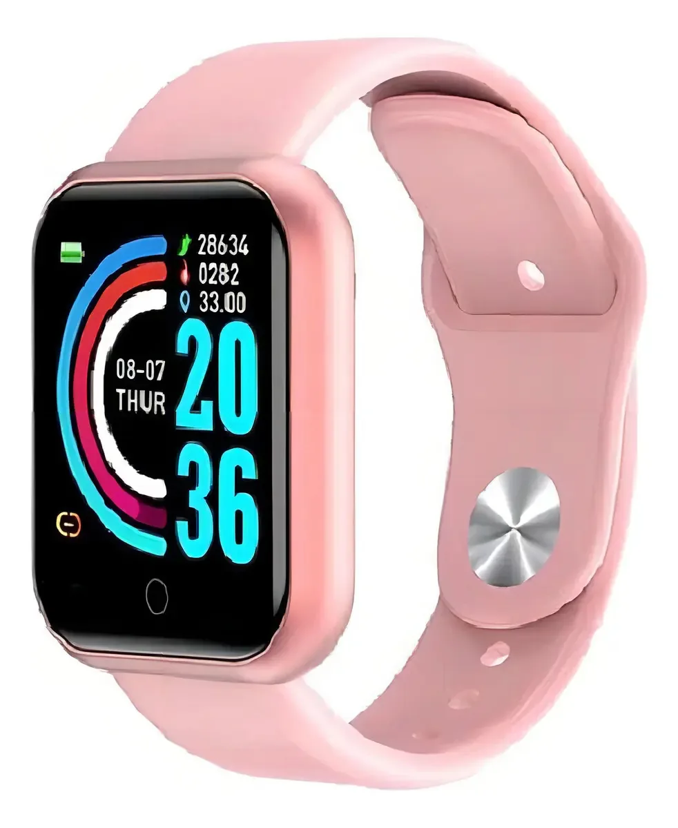 3 Relogio Inteligente Smartwatch D20 Rosa Whatsapp Instagran