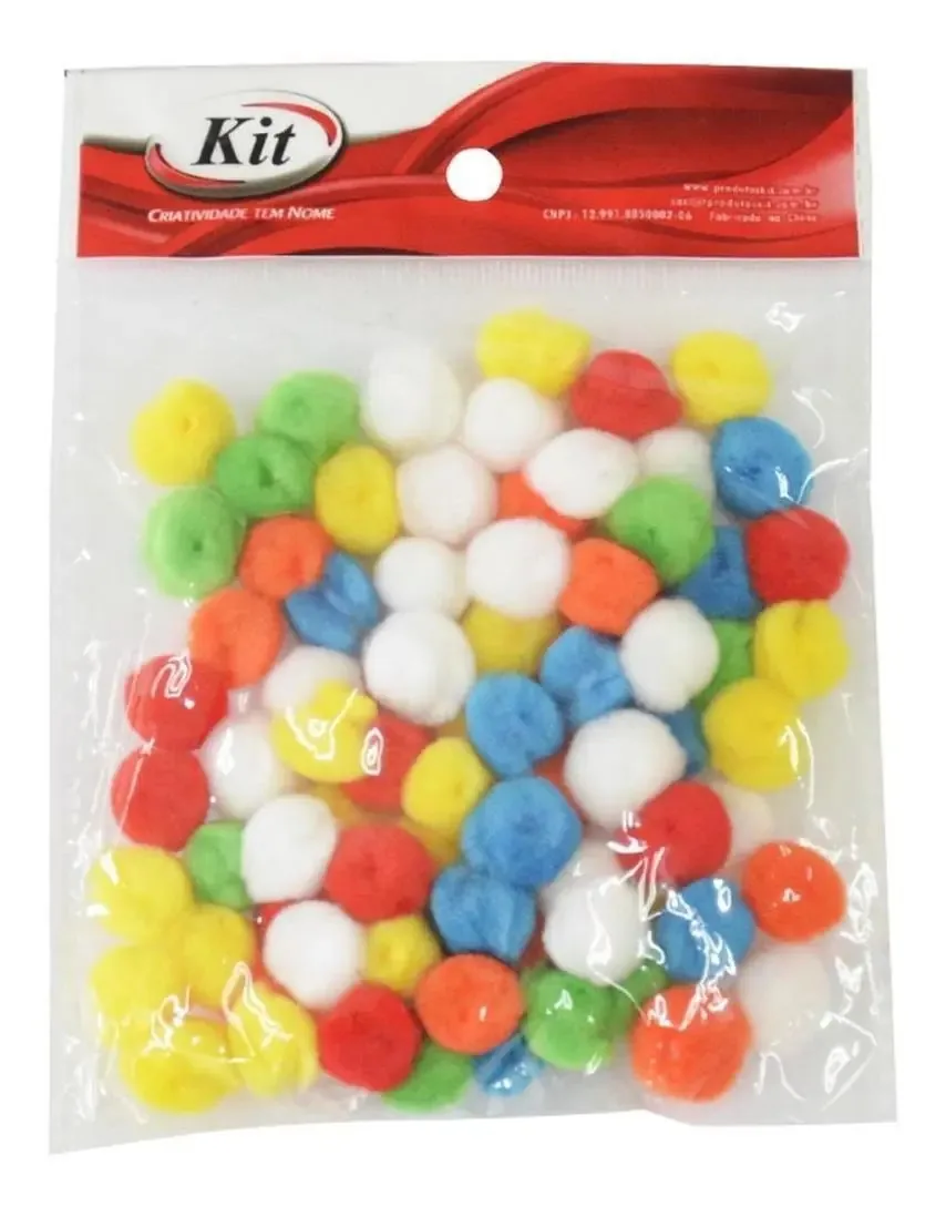 Pompom 15mm Pp 1.5 2 Multicor Atacado Pct C/80 Kit