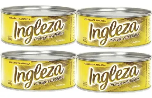Kit Com 4 Ceras Em Pasta Ingleza 400g Amarelo