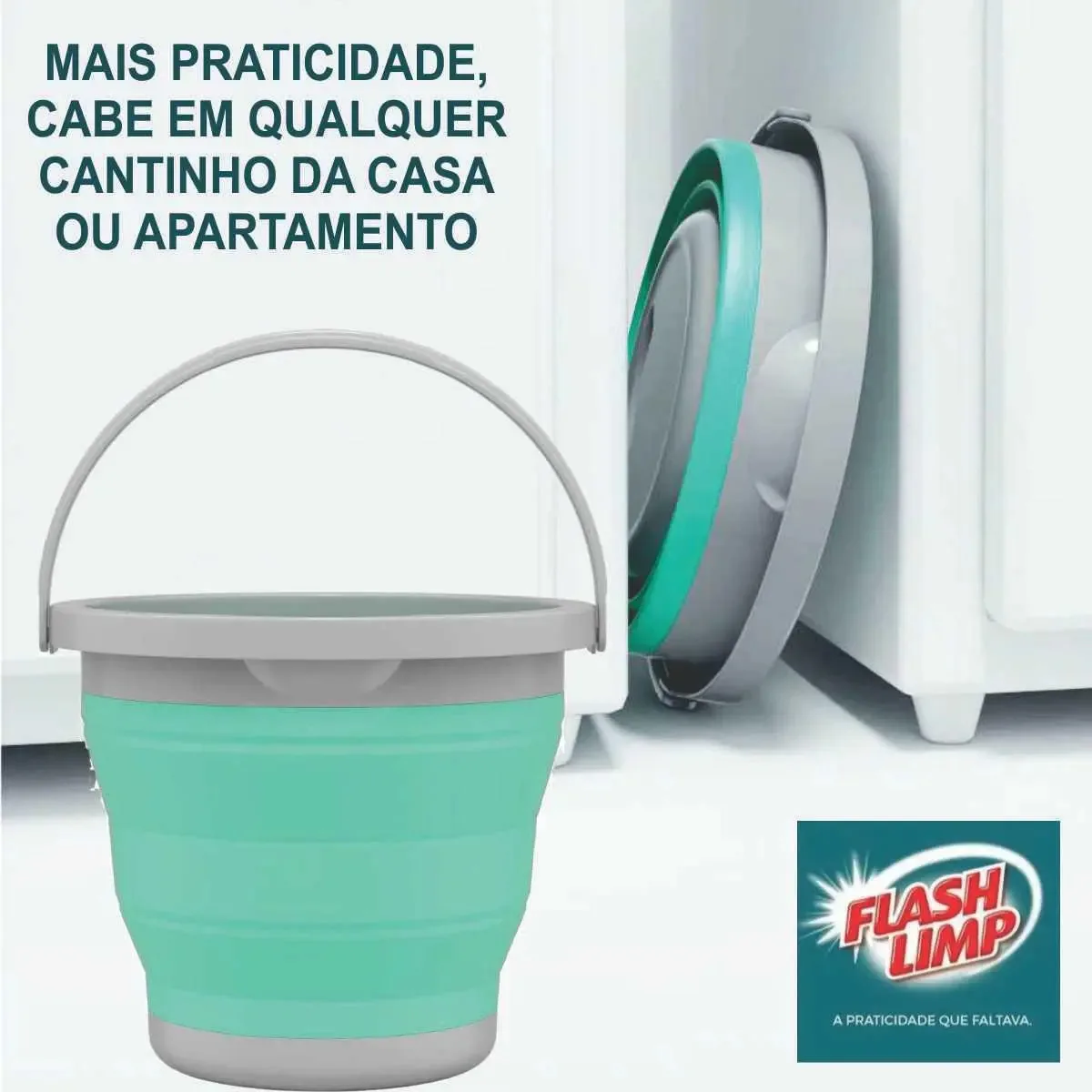 Kit Balde Retrátil 5l + Varal Oval 24 Prendedores - Pregador