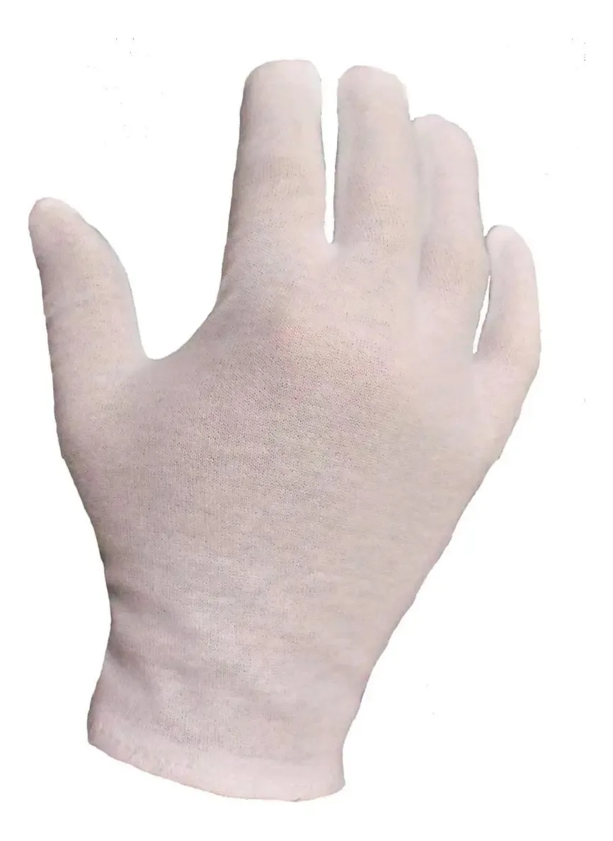 Luva Algodão 4 Pares G Longa Alergia Antiestática