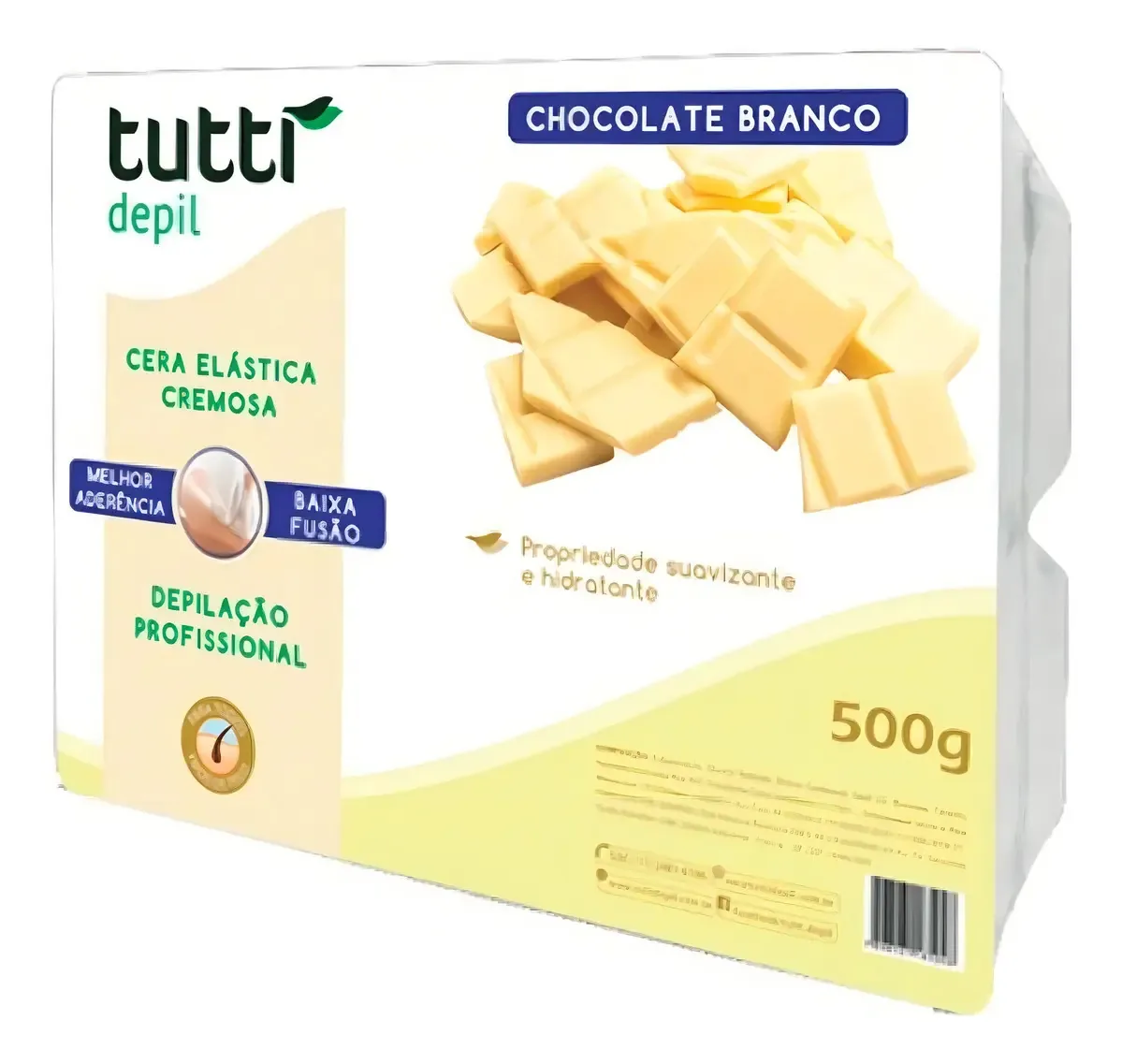 Cera Elástica Cremosa Para Depilação Chocolate Branco 500g
