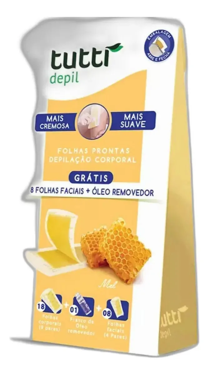 18 Folhas Depilatórias Corporal Mel Depilação Facial