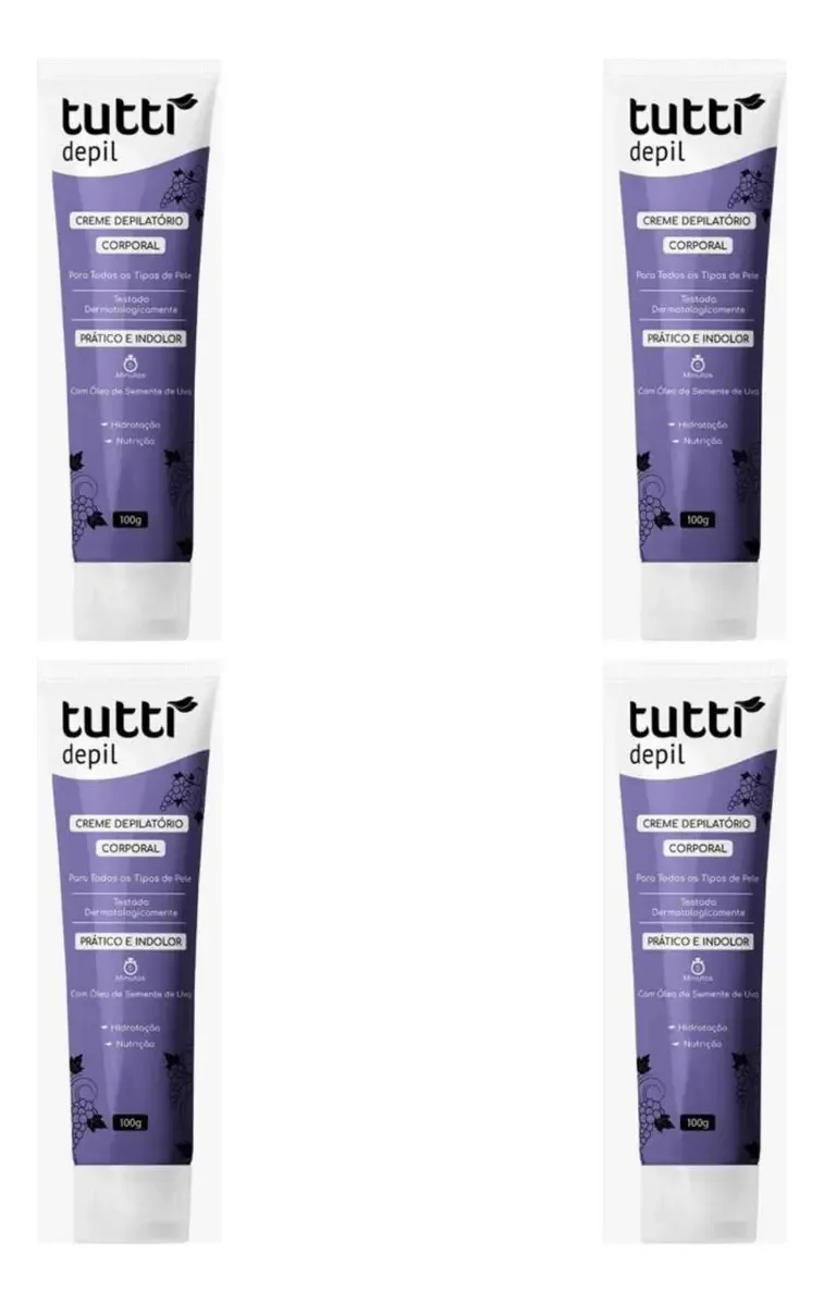 Kit 4 Creme Depilatório Corporal 100g Prático E Indolor