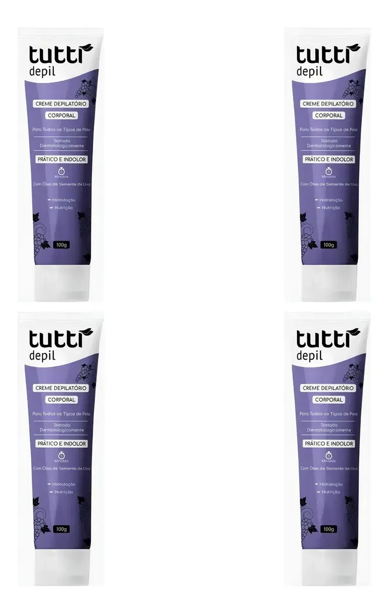 4 Creme Depilatório Corporal Tutti Ativo Anti-inflamatório