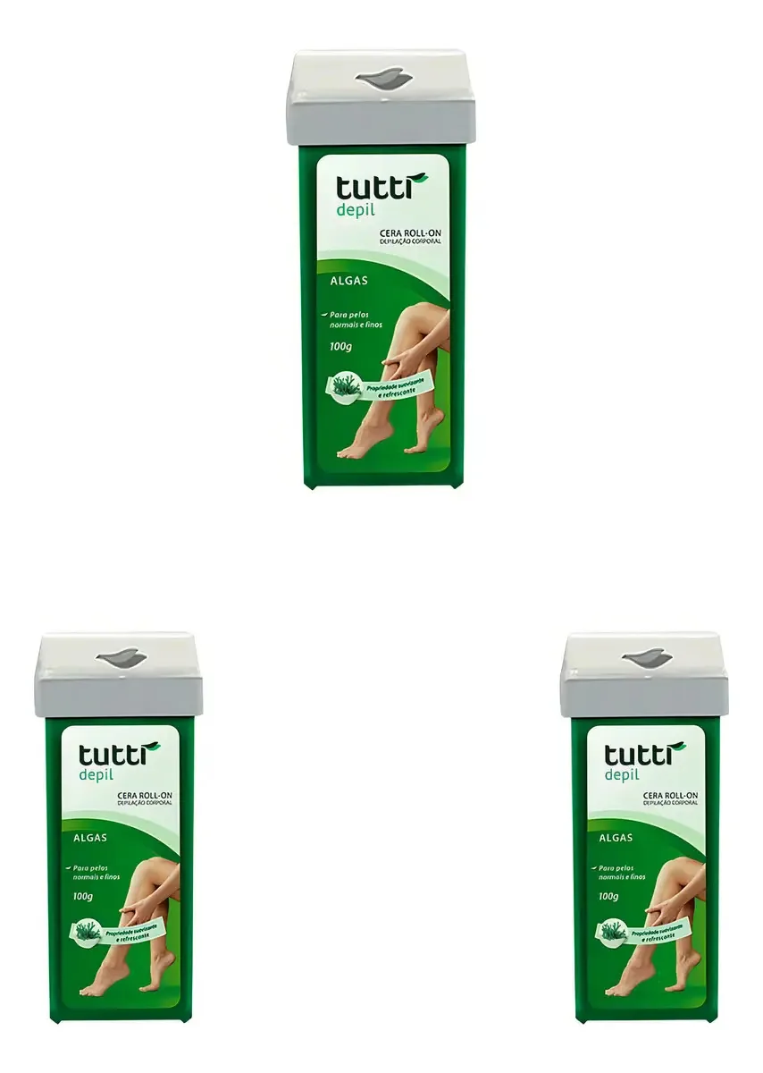 3 Ceras Roll-on Algas Para Depilação Prática E Eficiente