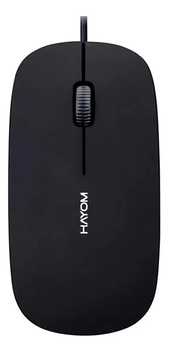 Mouse Office Preto Com Fio Usb Plug E Play Hayom