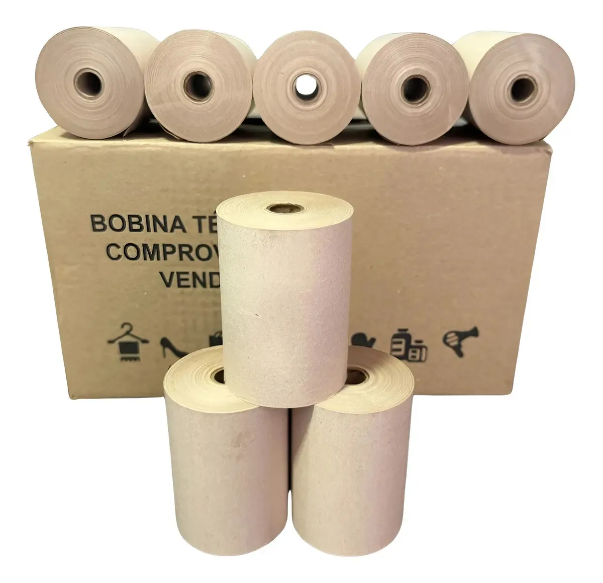 Bobinas Para Impressora Térmica 80x40 - Papel Bege Reciclado
