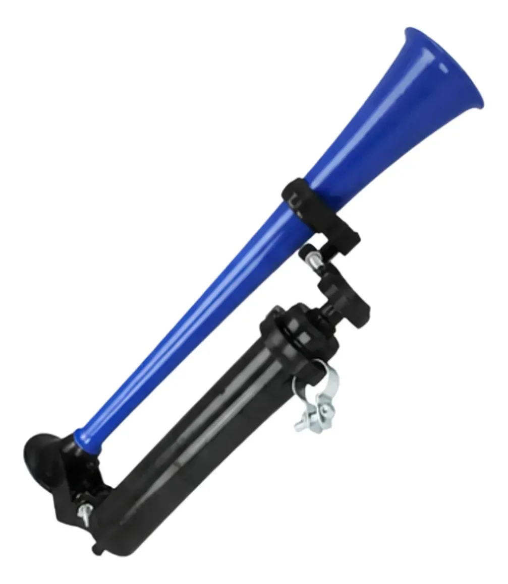 Buzina Ar Corneta Bike Di-Fabian Modelo Jumbinho Azul com Bomba Manual