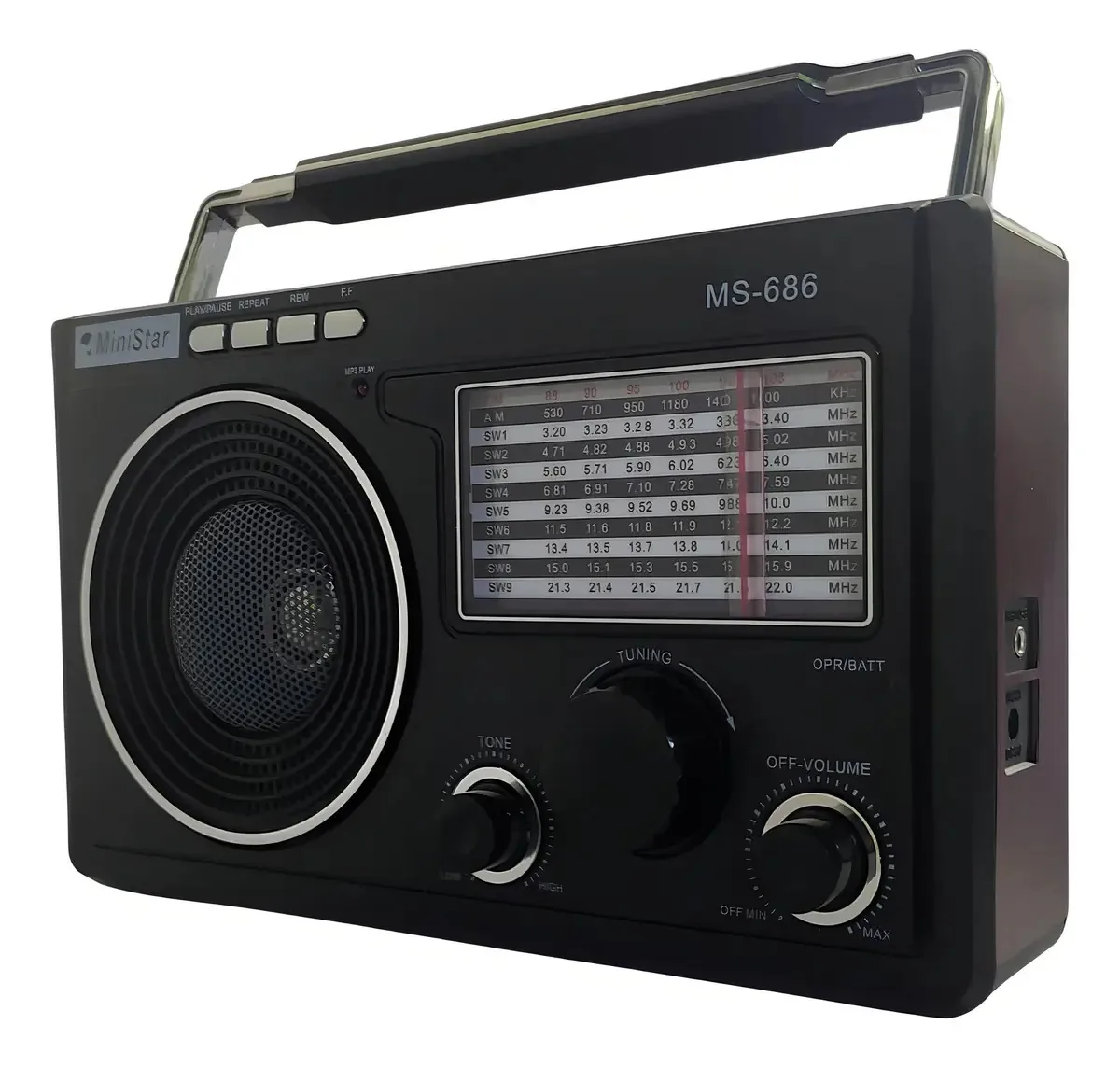 Rádio Bluetooth Retrô Portátil Potente Recarregável Am Fm