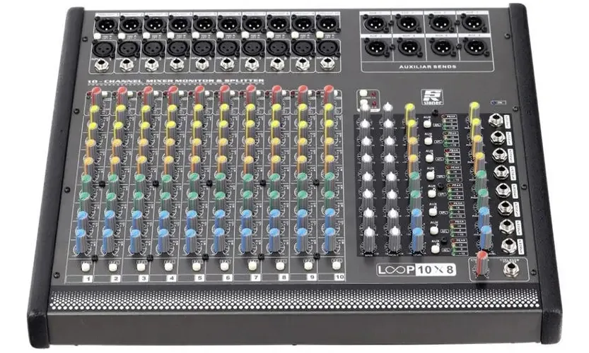 Mesa de Som Staner Loop 10X8B 10 Canais XLR Auxiliar Equalizador