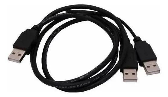 Cabo USB em Y para HD Externo, com 2 Pontas USB Tipo A Macho da Hitto de 60 cm